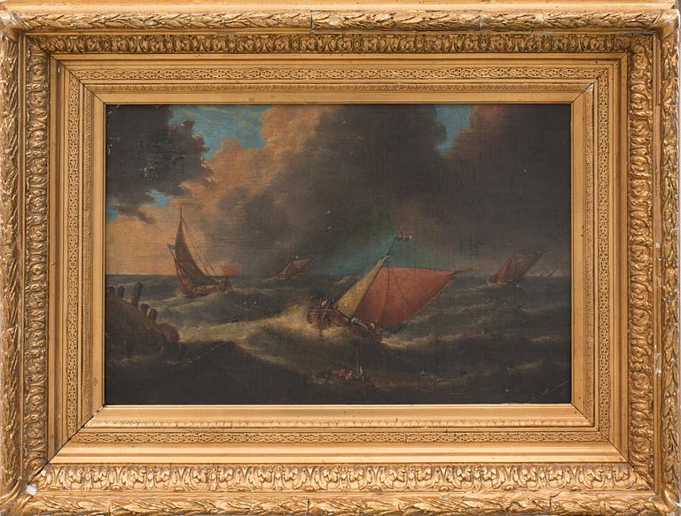 WILLEM VAN DE VELDE, hans efterföljd, olja på duk, 1700/1800-tal.