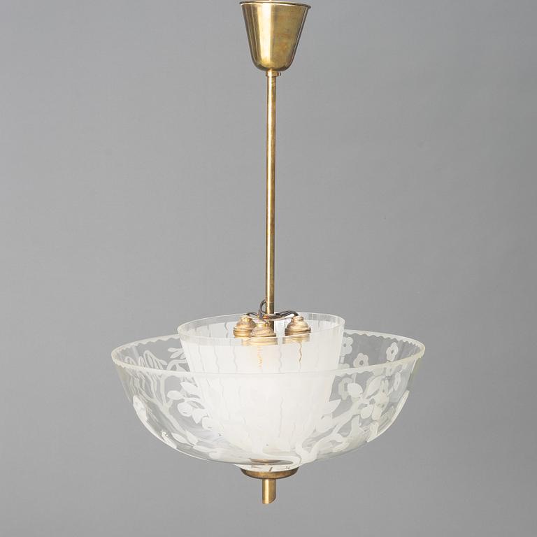 Erik Kinell, taklampa, Glössner & Co, Swedish Modern, 1940-tal.