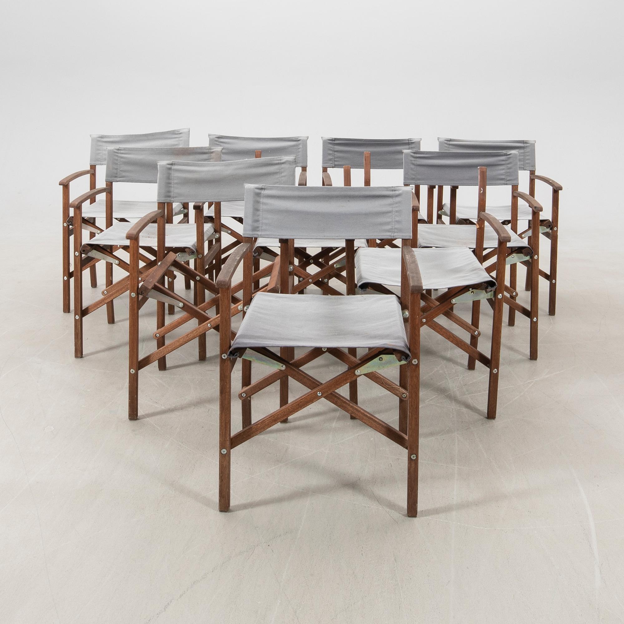 Director's chairs/Garden chairs 10 pcs "Siarö" Ikea late 20th century/early 21st century.