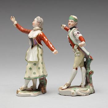 FIGURINER, två stycken, porslin. Tyskland, 1920-tal.