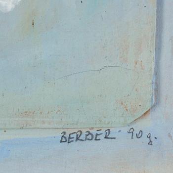 MERSAD BERBER, mixed media with collage, signed Berber and dated -90.