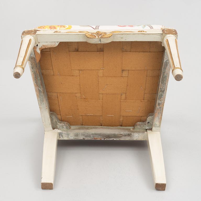 A pair of Gustavian chairs from western Sweden, late 18th century.