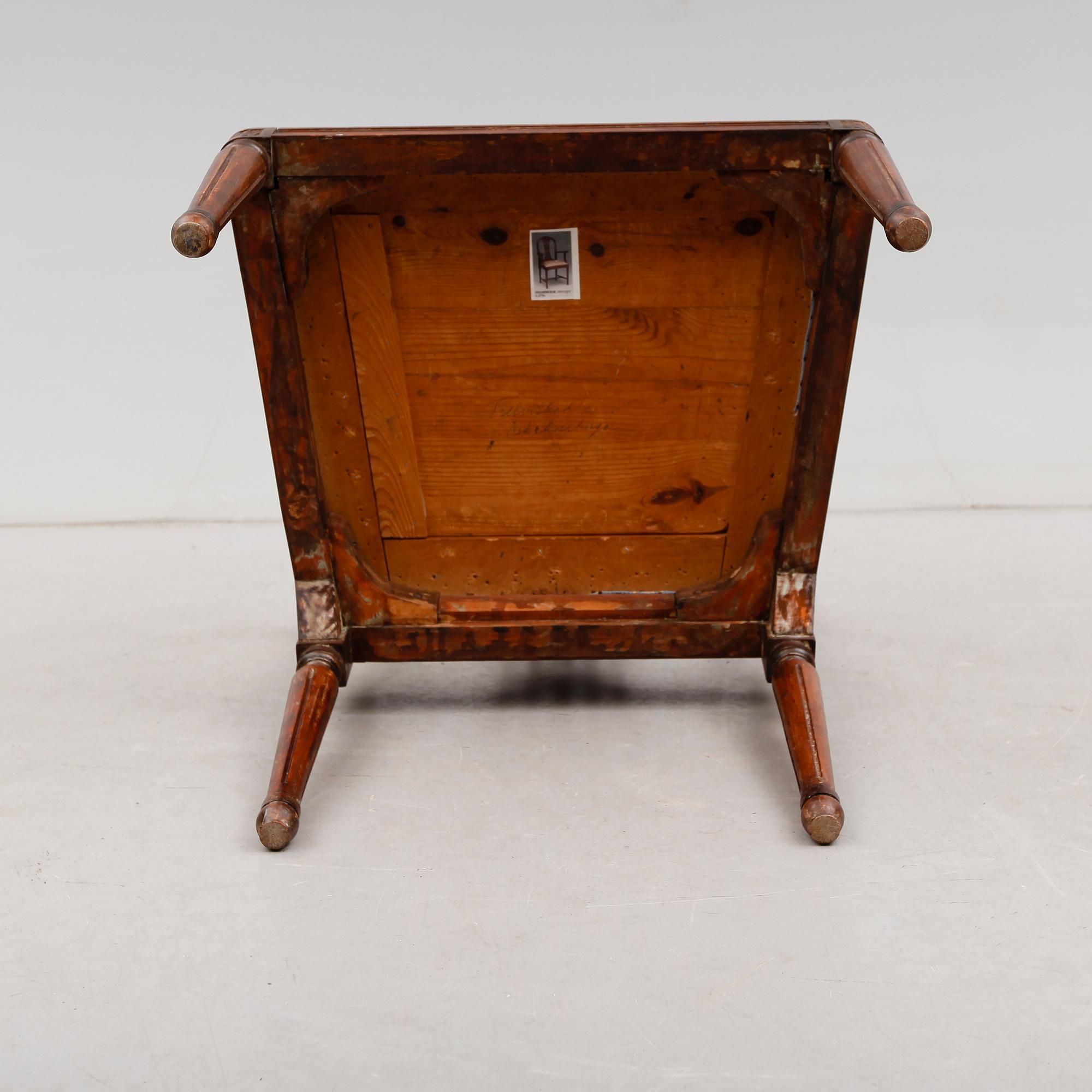 KARMSTOL, gustaviansk stil, 1800-tal.