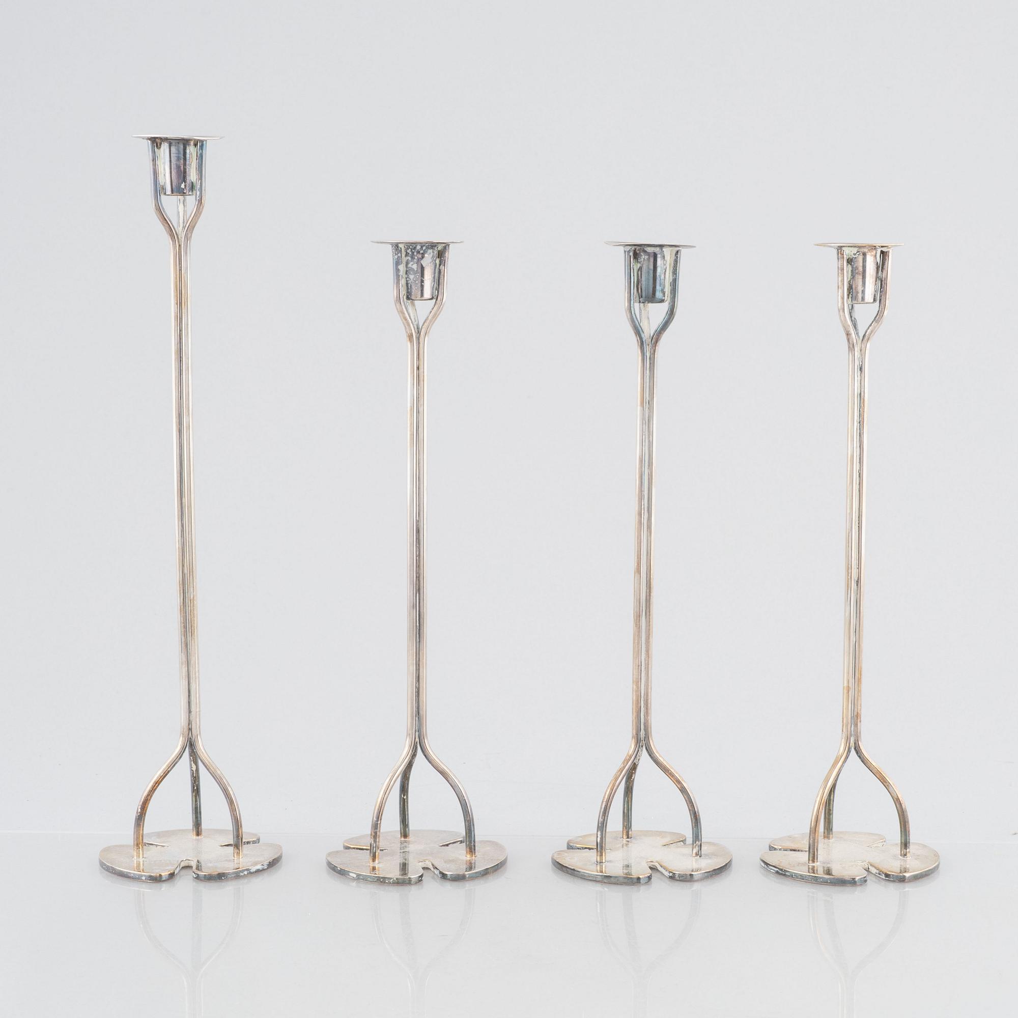 Josef Frank, a set of four 'Köver' candlesticks, Firma Svenskt Tenn.