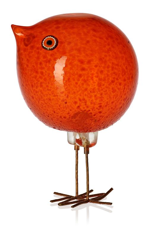 A Peter Pelzel 'Pulcino' glass bird, Vistosi, Italy.