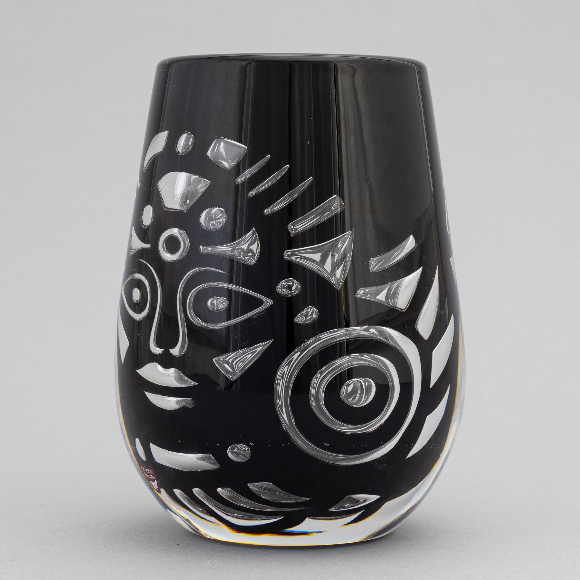 Lars Hellsten, vas, glas, "Kungen", signerad, Orrefors, 1988.