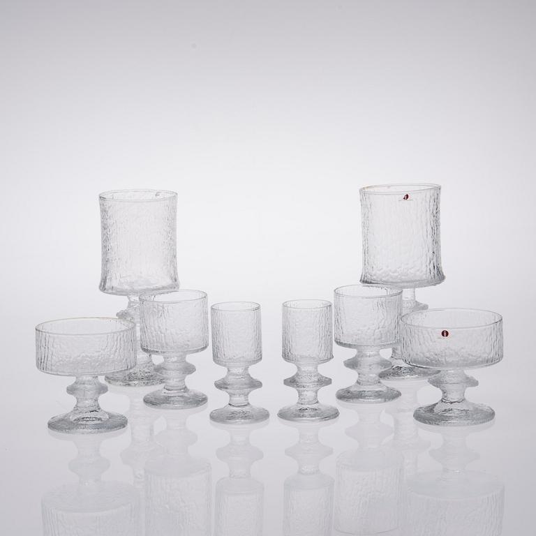 PARTI GLAS, 8 delar, "Senaattori", Timo Sarpaneva, Iittala.