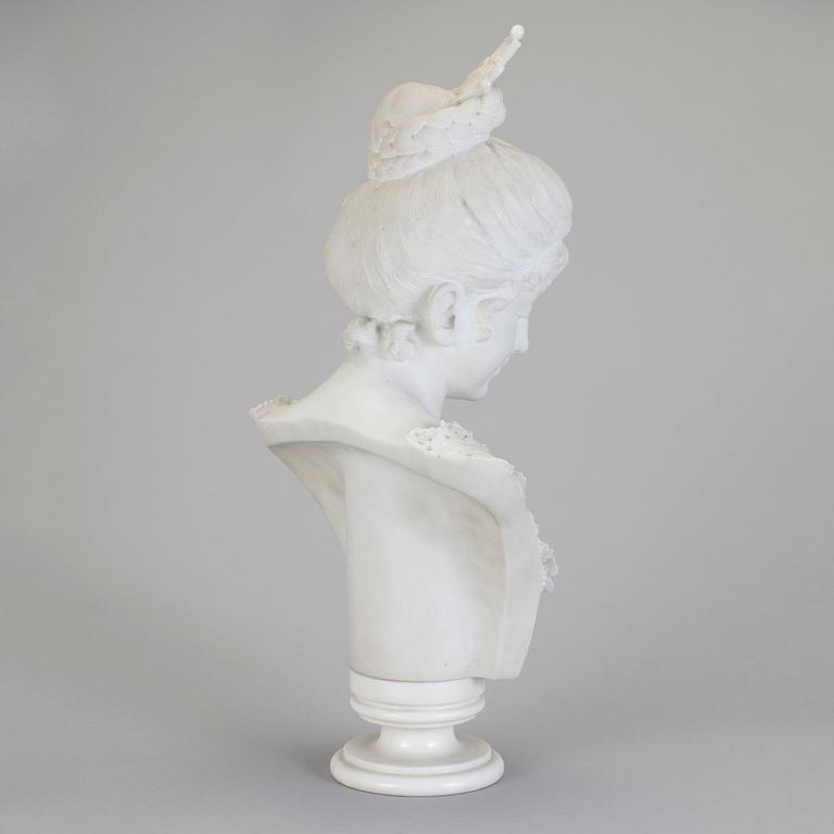 SKULPTUR, marmor, sannolikt Italien, sent 1800-tal.