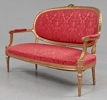 SALONGSMÖBEL, 10 delar, Louis XVI-stil, 1900-tal.