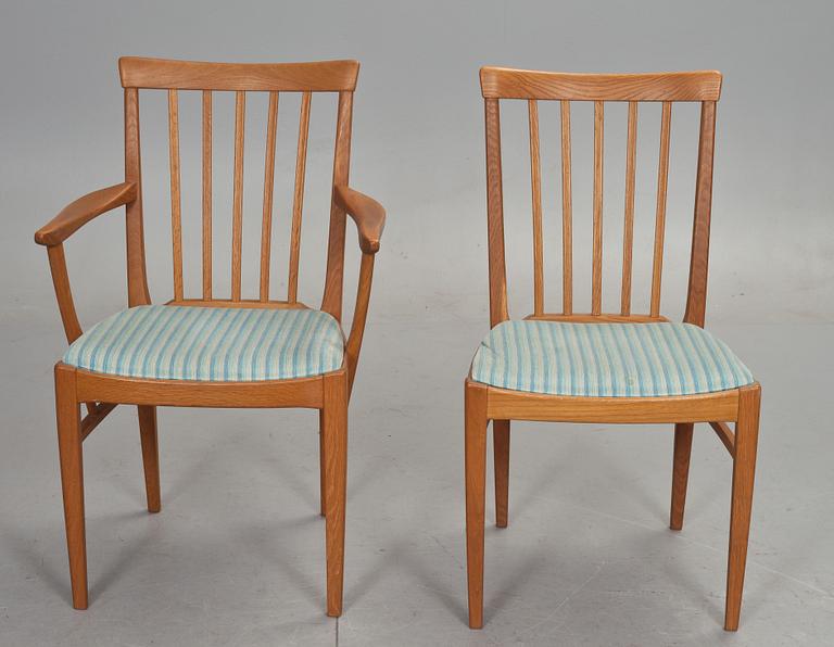 MATGRUPP, 7 delar. "Herrgården", Carl Malmsten, Bodafors möbelfabrik, brännmärkt.