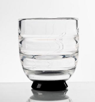 VAS, glas, "Pärlfiskare", Vicke Lindstrand, Orrefors, 1930-tal.
