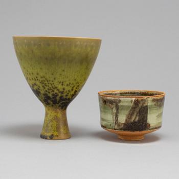 CARL-HARRY STÅLHANE, a unique bowl and vase, Rörstrand.