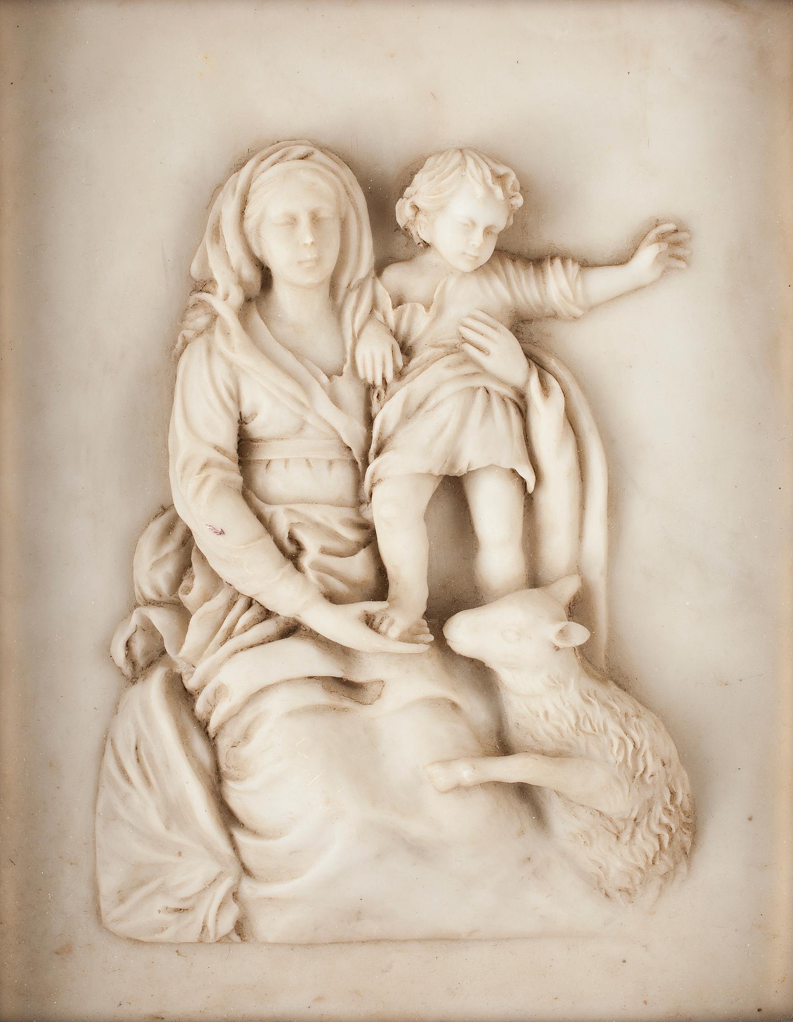 MARMORPLATTA I RELIEF, tidigt 1900-tal.