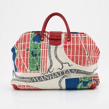 Firma Svenskt Tenn, a 'Manhattan' fabric and leather bag.