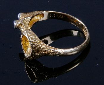 RING, 18 K guld med briljanter, Björn Weckström, Lapponia, Finland, 1974.