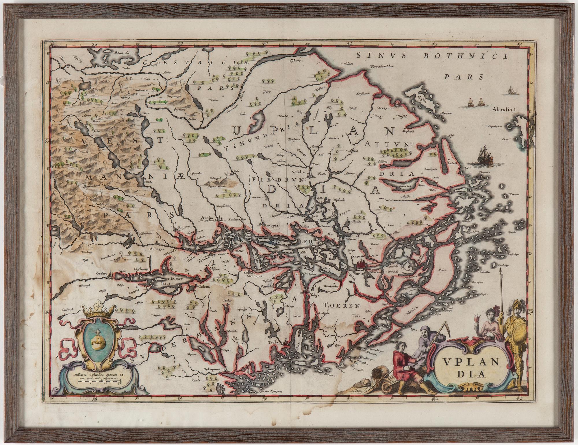 KARTA, "Ducatis Uplandia", Willem Janszoon Blaeu, omkring 1600-talets mitt.