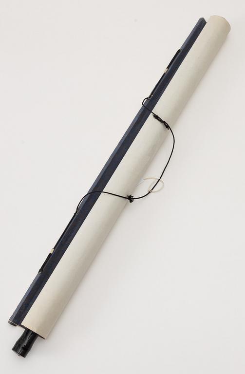 Peng Xiacheng, hans art, Figurscen med eleganta damer och ryttare, daterad 1996.