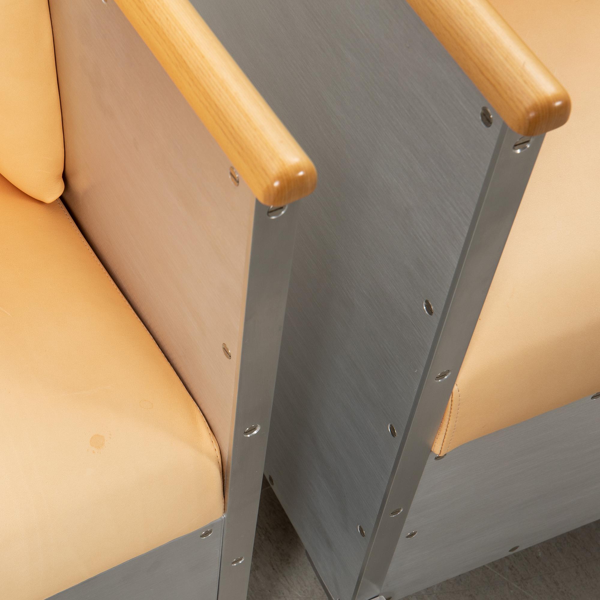 Mats Theselius, Armchairs a pair "Aluminium Chair", for Källemo after 1999.