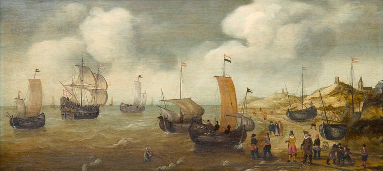Cornelis Verbeeck, DUTCH MERCHANTMEN AND OTHERS SHIPPING OFF A ROCKY COAST.
