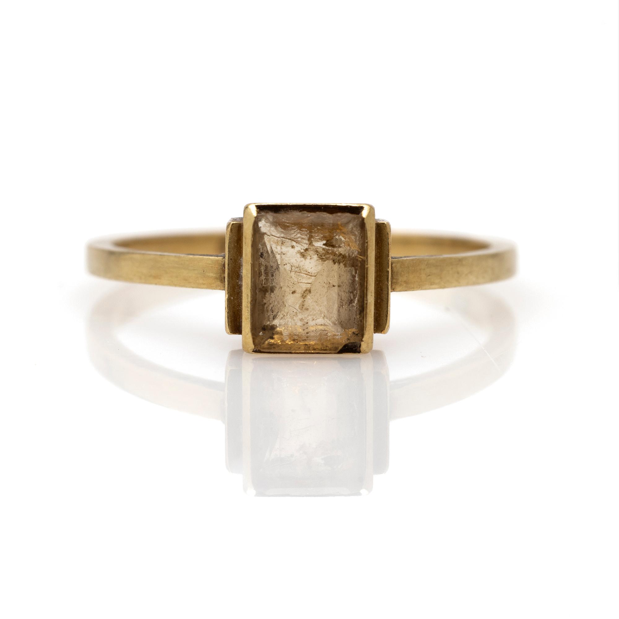 Wiwen Nilsson, ring, 18k, med bergkristall. Lund 1944.