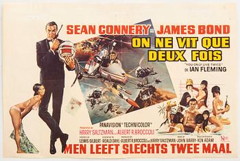 A Belgian movie poster James Bond "On ne vit que deux fois" (You only live twice) 1967.