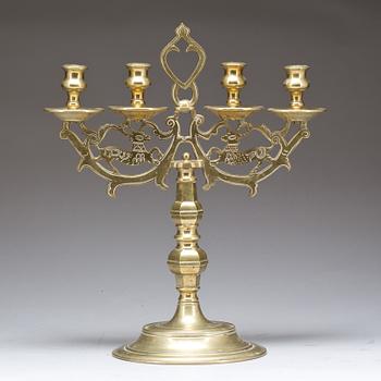 KANDELABER, barockstil, mässing.