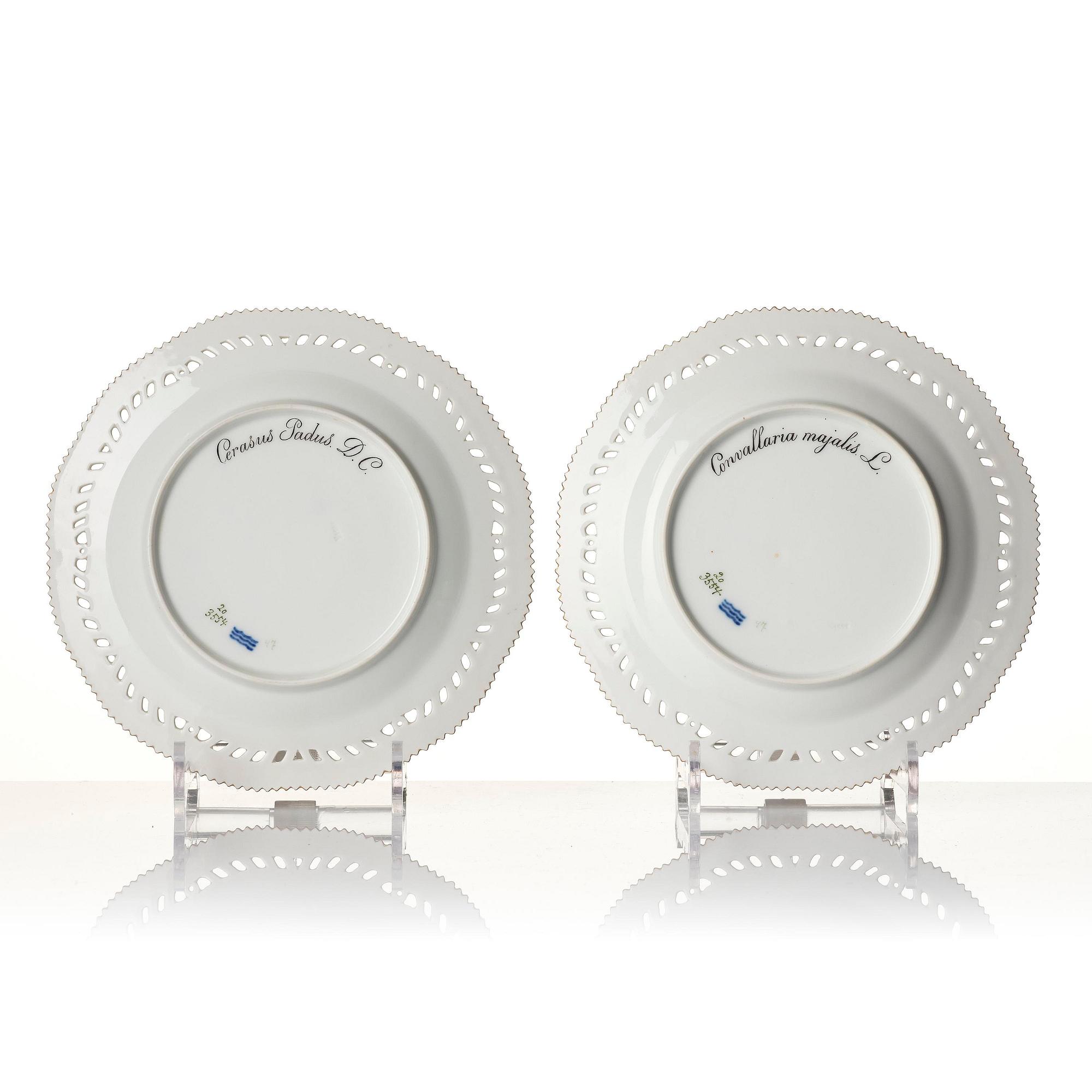 A Royal Copenhagen 'Flora Danica' service for two, Denmark, 20th century. (12 pieces).