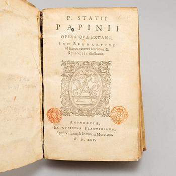 BOOK, The Works of Statius, 1595.