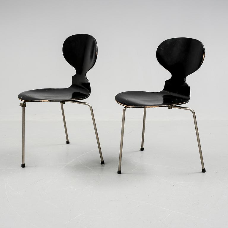STOLAR, 2 st, "Myran", Arne Jacobsen, Fritz Hansen, 1900-talets mitt.