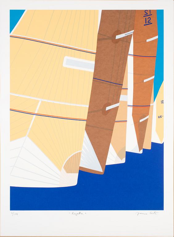 Franco Costa,  "Red spinnaker in Florida", "Newport's sunset", "Regatta", "Tailwind" (4).