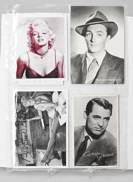 FOTOGRAFIER MED AUTOGRAFER, Ginger Rogers samt Brigitte Bardot, 1900-tal.