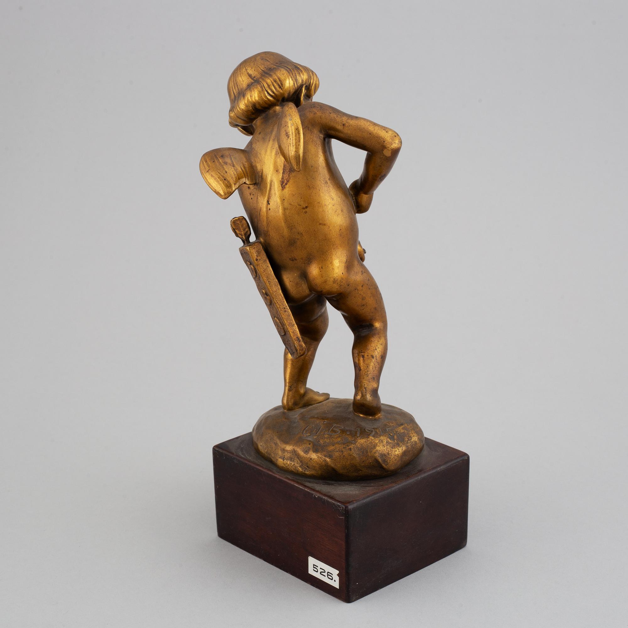 Carl Johan Bonnesen, a patinated bronze sculpture, signed CJB and dated 1915.