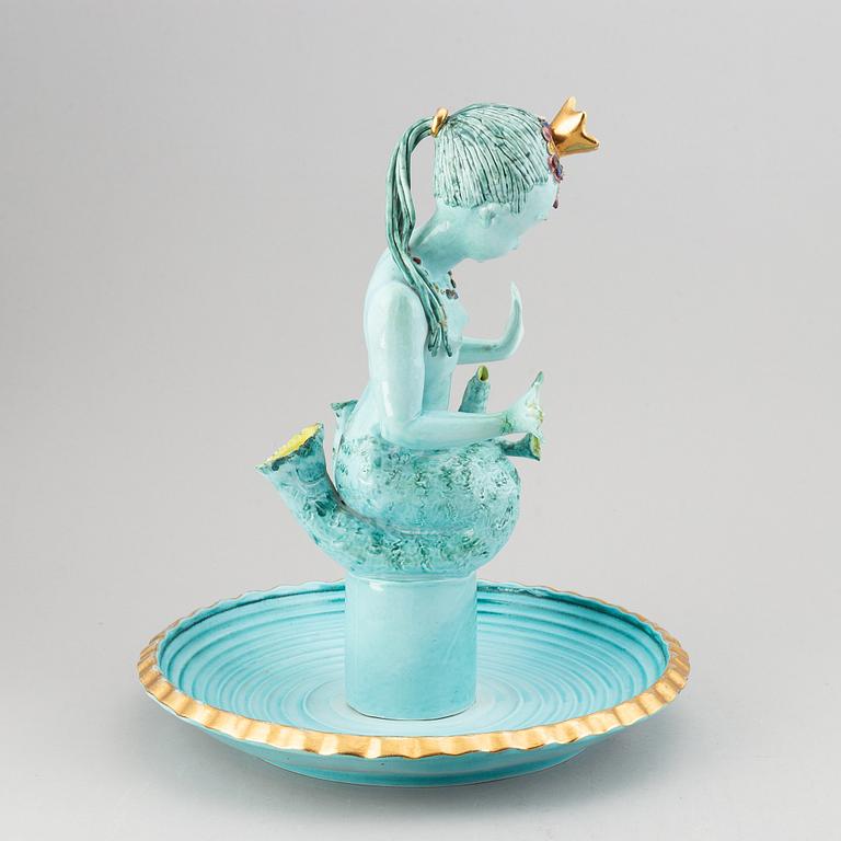 Tarcisio Tosin, a glazed ceramic centerpiece, Italy mid 20th century.