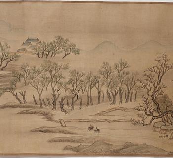 Yun Shouping (Nantian), attributed to, A Chinese scroll painting, attributed to Yun Shouping,  惲壽平; 1633 – 1690).