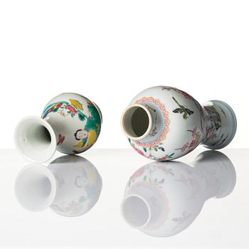 Two famille rose vases, Qing dynasty, Yongzheng (1723-35).