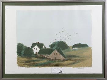 Gustav Rudberg · RUDBERG, GUSTAV. Färglitografi, sign. o numr. 171/360. 