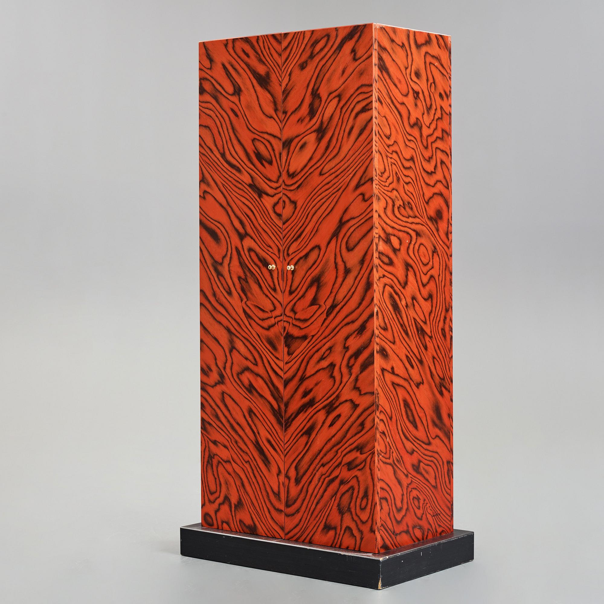 Ettore Sottsass, a red and black lacquered "Nairobi" cabinet by Zanotta, Italy, post 1989.