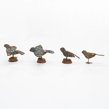 Four Chinese birds, turn of the century 1800/1900.