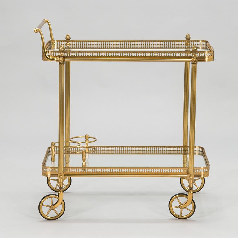 A brass bar trolley from the last quarter of the 20th century.