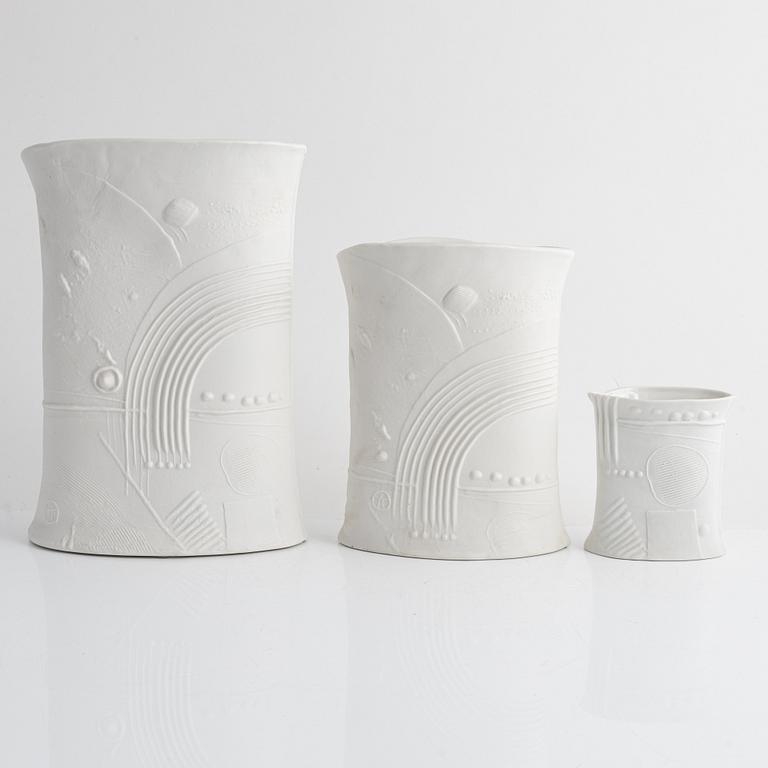 Bertil Vallien, eight 'Terra' vases, Rörstrand, Sweden.