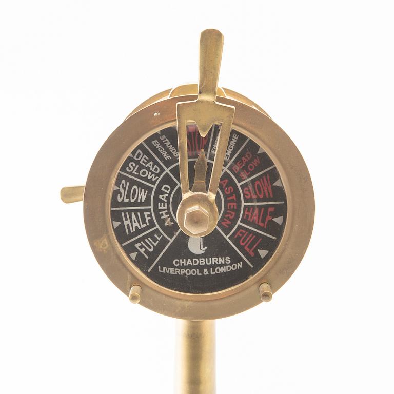 Engine telegraph, miniature, Chadburns, Liverpool & London, first half of the 20th century.