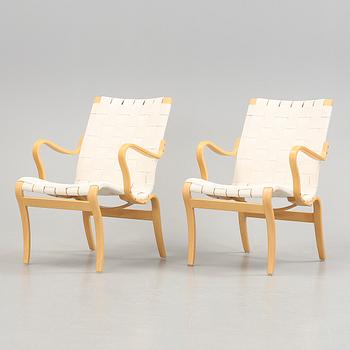 FÅTÖLJER, ett par "Mina, Bruno Mathsson, 1900/2000-tal.