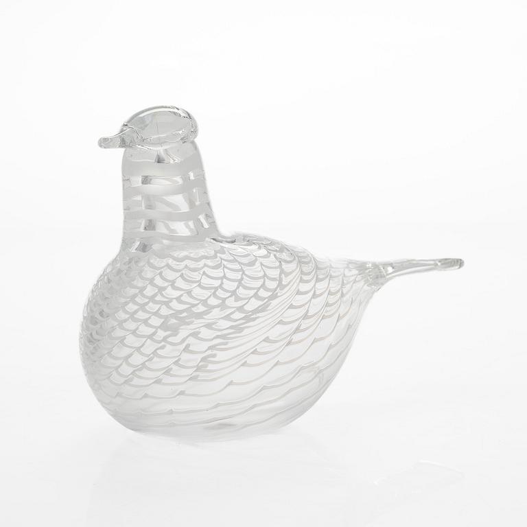 Oiva Toikka, a 'Mediator dove' glass bird, signed O. Toikka Nuutajärvi.