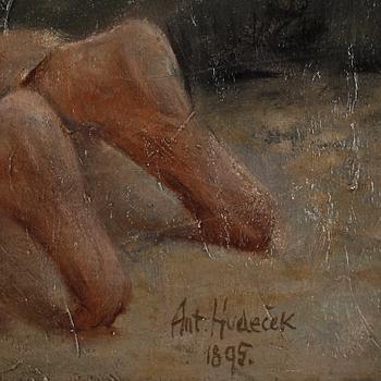 ANTONIN HUDECEK, olja på duk, sign o dat 1895.