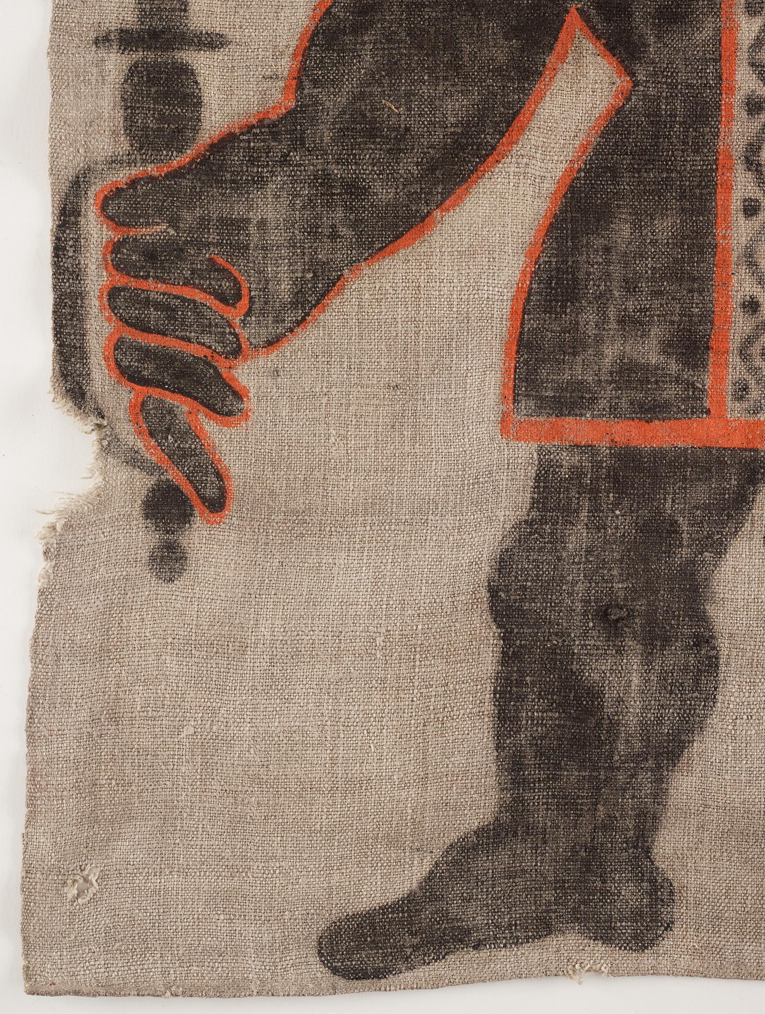 A Swedish painted wolf hunting banner, later part 18th century/early 19th century.