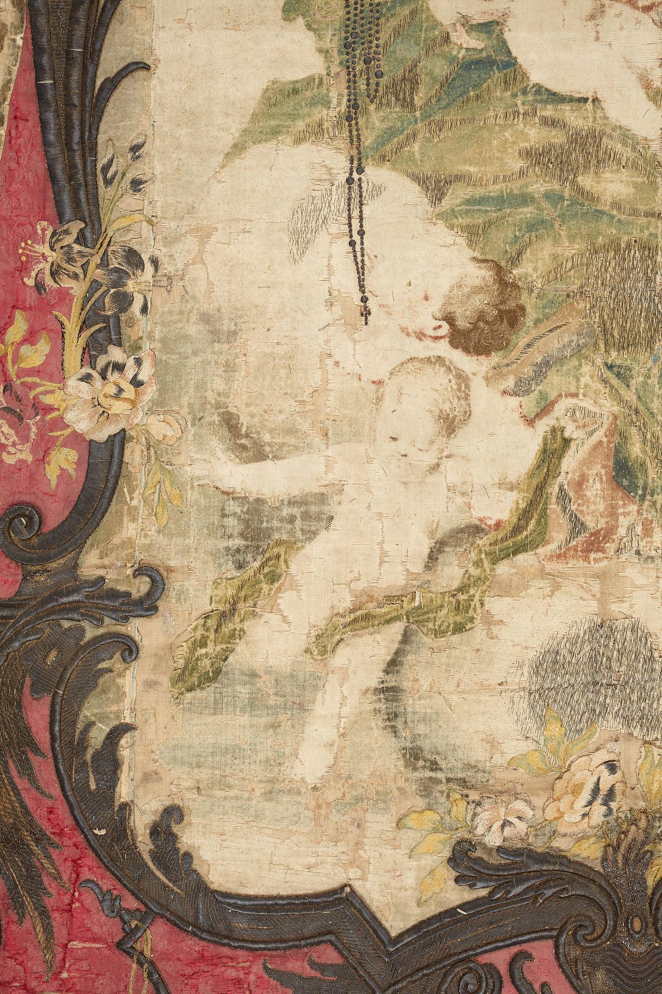 A European 18th century procession banner, ca 203 x 137 cm.