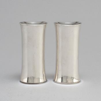 SVEN CARLMAN, a pair of silver candlesticks, CF Carlman, Stockholm 1969.