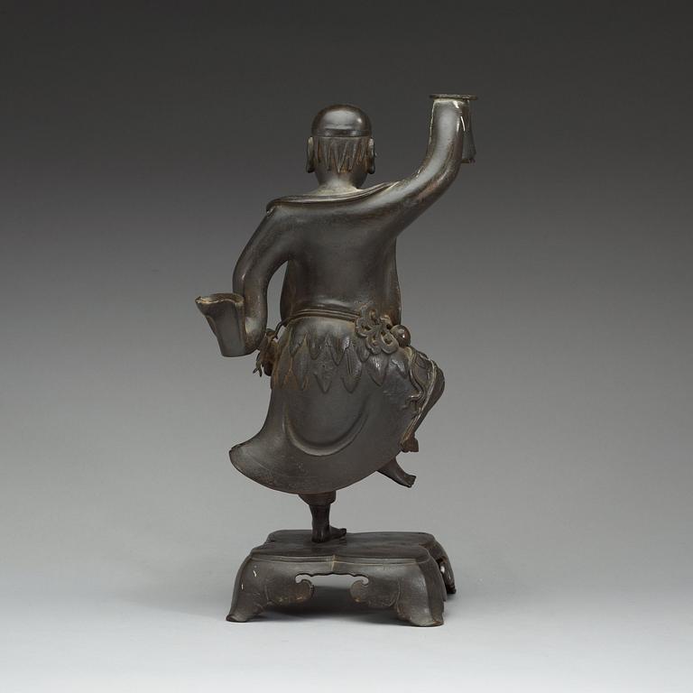 A bronze sculpture of a mythological figure, Qing dynasty (1644-1912).