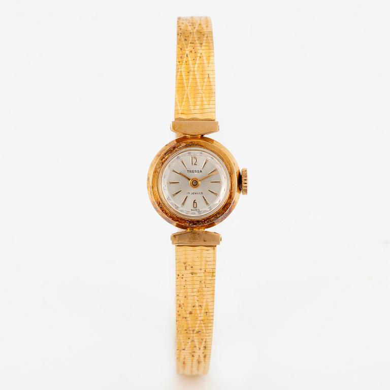 Tressa, wristwatch, 18K gold, 17 mm.