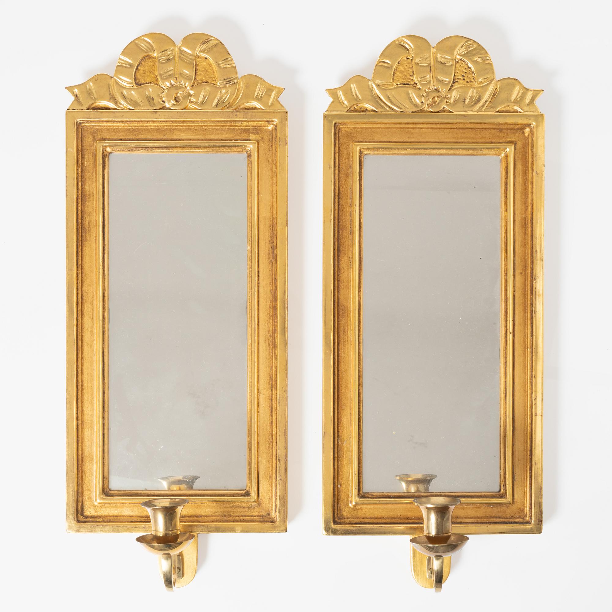 Mirror sconces, a pair, Gustavian style, 2000.